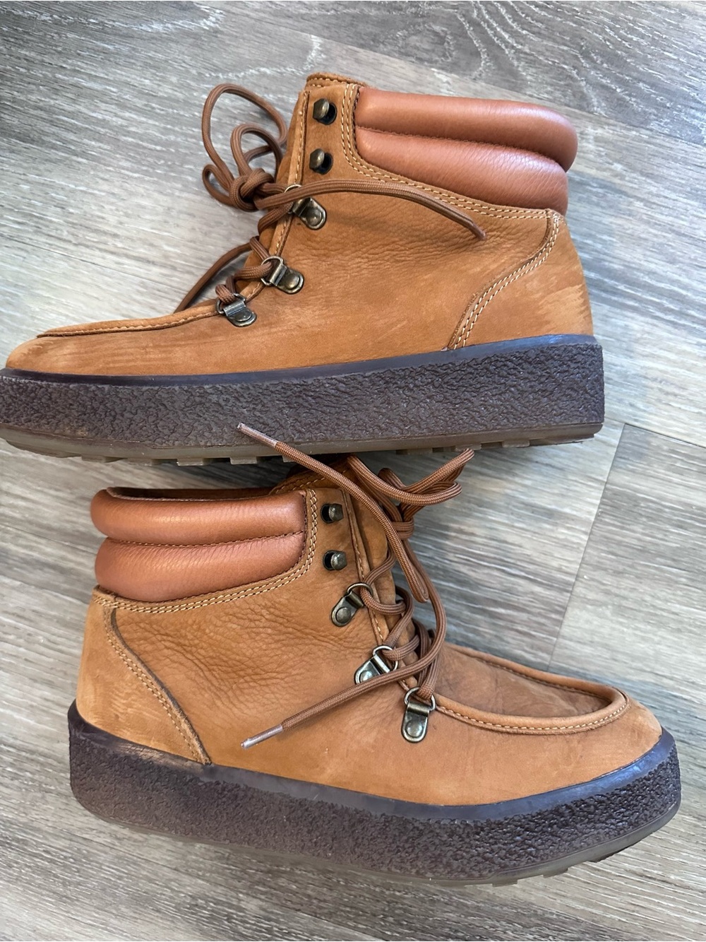 Madewell Carson Boot Pecan Brown Leather Lace-Up Ankle Booties Sz 9 - Picture 2 of 8